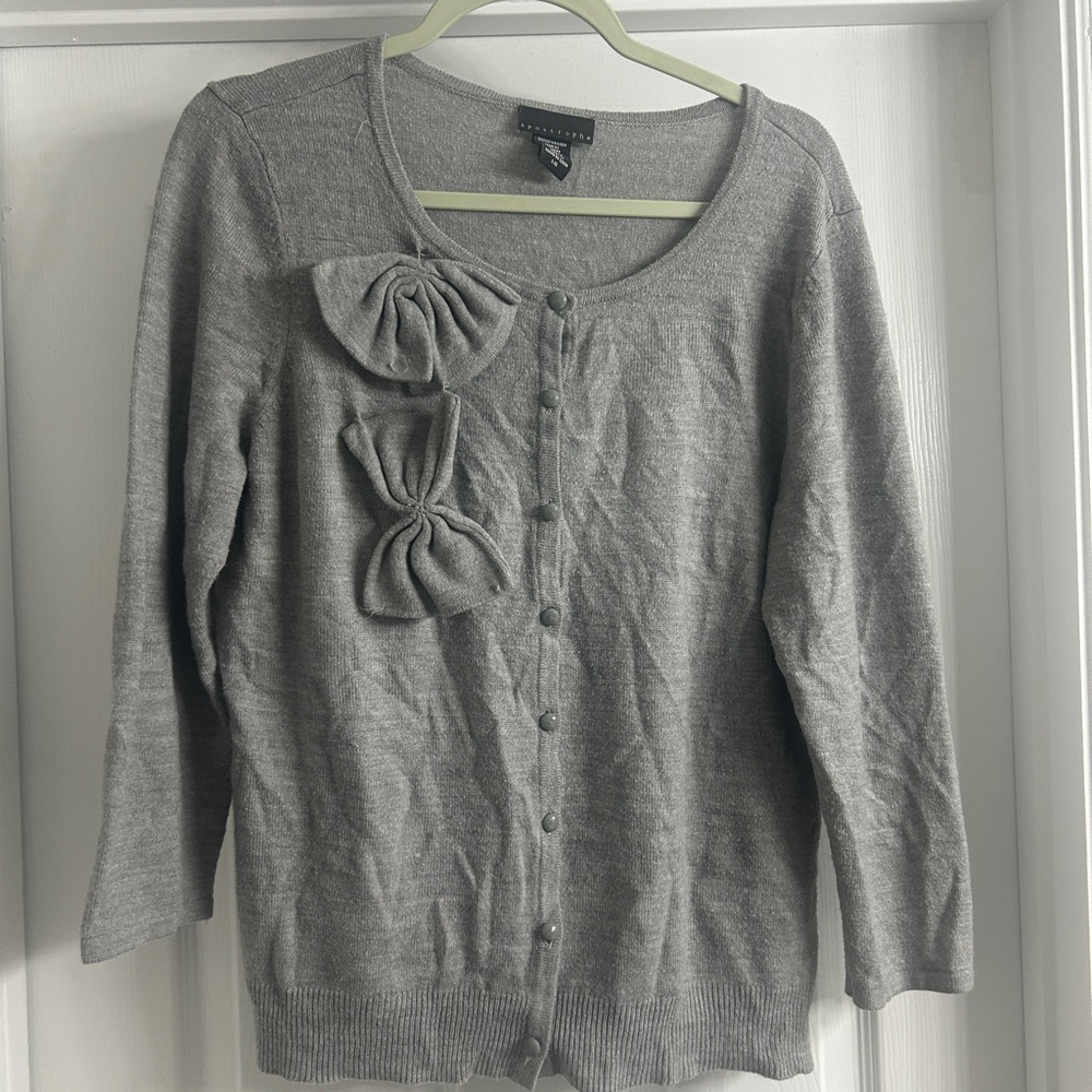 Apostrophe Heather Gray Knit Top